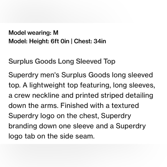 Superdry Surplus Goods Jet Black Graphic Long Sleeve Tee Top Size M - Picture 6 of 14